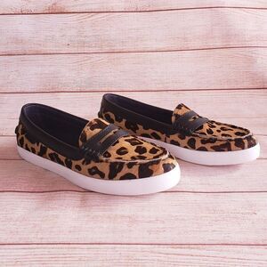 Cole Haan Grand OS Moccasin Animal Print Dyed Calf Hair Leather Loafer Flats